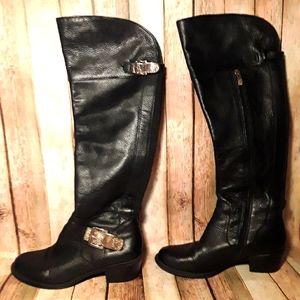 Vince Camuto Tall Black Leather Bocca Boots Size 6.5